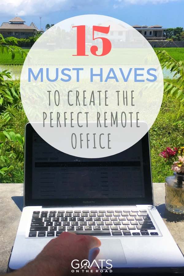 Setting up a remote office for your location independent lifestyle? We’ve listed the best products to make your work space perfect. From portable projectors, to travel espresso machines, we’ve got the gadgets and gear that will make your digital nomad and travel blogger office more ergonomic, efficient, and exciting! | #digitalnomad #remoteoffice #onlinejob #travel remote office with text overlay
