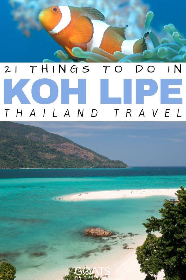 beautiful beach with text overlay 21 things to do in Koh Lipe thailand