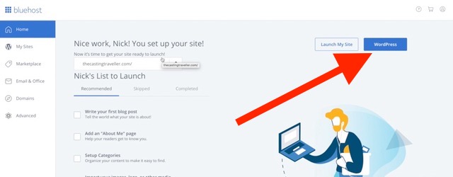 Diagram showing how to Login To WordPress