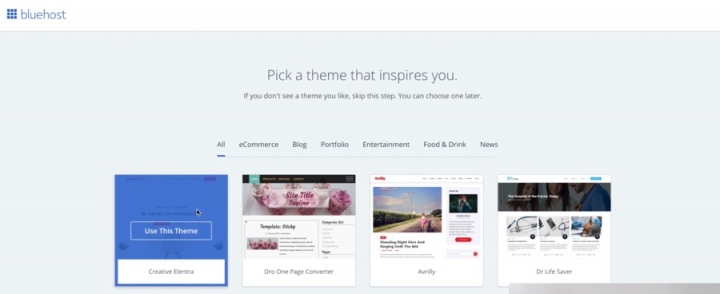 Start a blog and select a theme