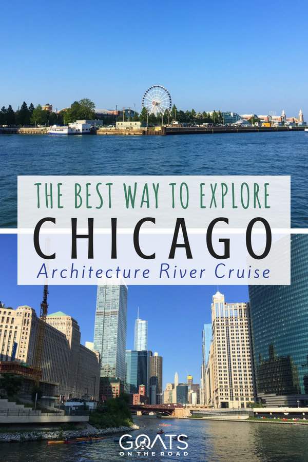 Whether your the Windy City for a week or a weekend, one of the best things to do in Chicago in take in the views on a river cruise . Put it in your Chicago itinerary | #chicagobestbits #chicago #usa #bestofusa #topusecities #northamerica #americatravel #backpackingusa #chicagorestaurants #chicagotravel Chicago river views with text overlay The Best Way To Explore Chicago