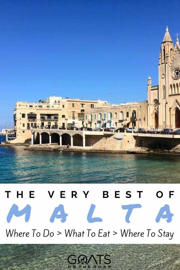 Malta seascape with text overlay The Very Best of Malta