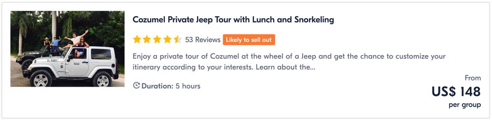 private jeep tour in cozumel