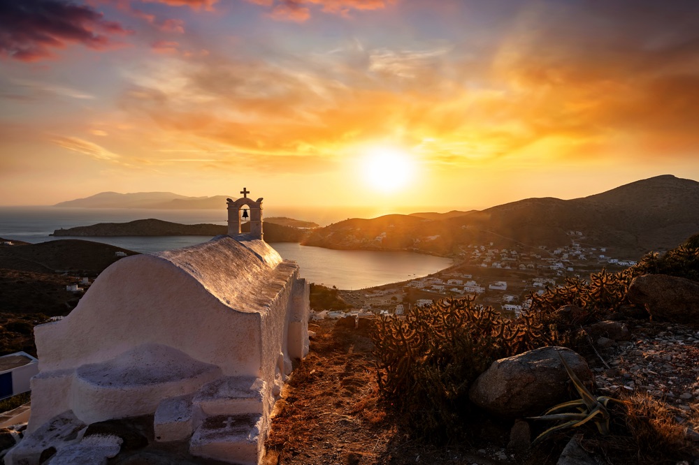 sunset in Ios Greece