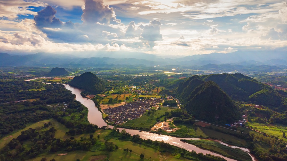 Ariel view of Chiang Rai city