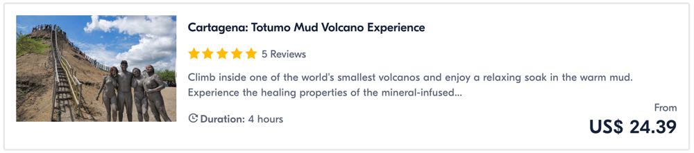 things to do in cartagena volcano mud