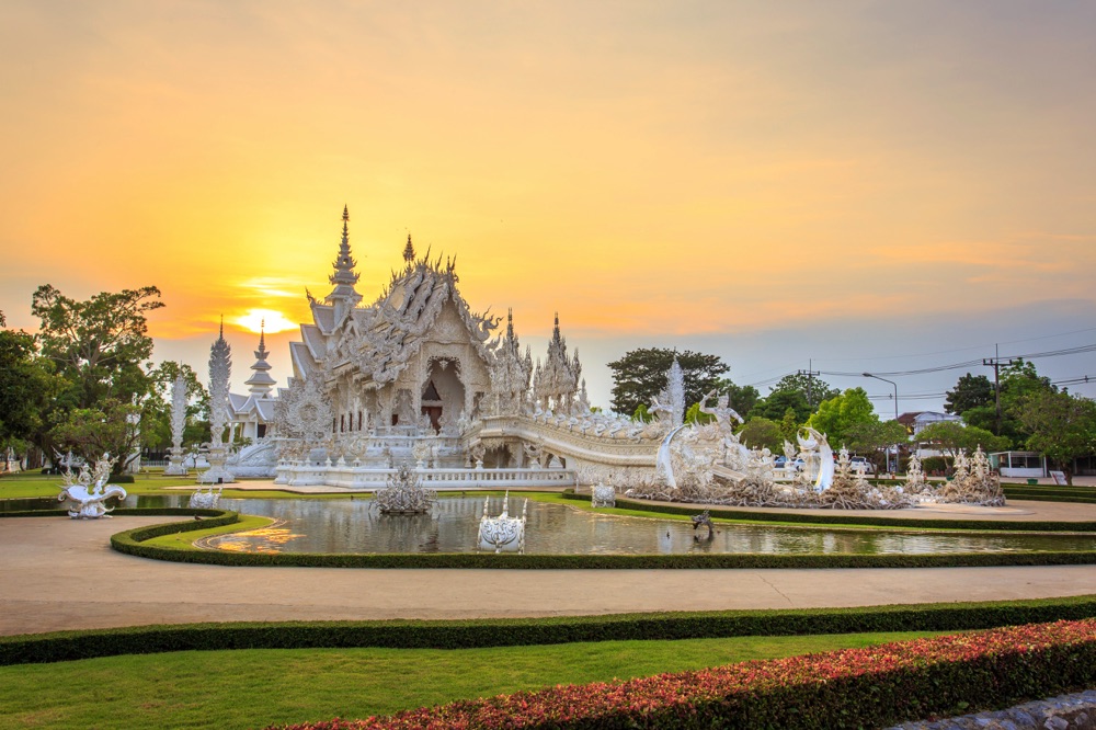 The White Temple in Chiang Rai. Visiting is one of the best things to do in Chiang Rai