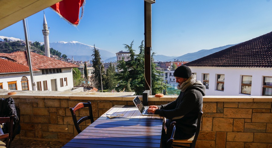 tips to enjoy the nomad life. working from a guest house in albania