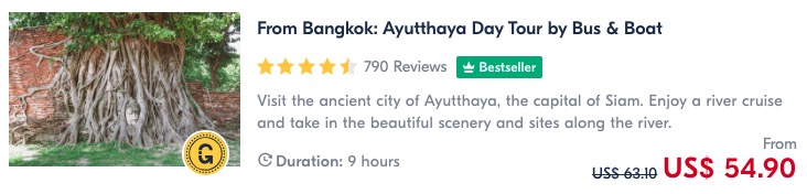 day trip from bangkok to Ayutthaya historical park