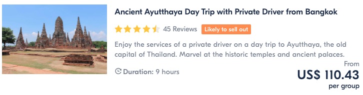 tour from bangkok to ayutthaya