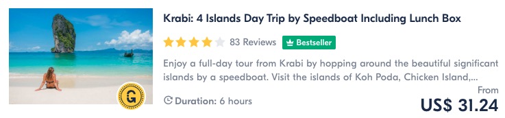 things to do in krabi join a tour of the 4 islands
