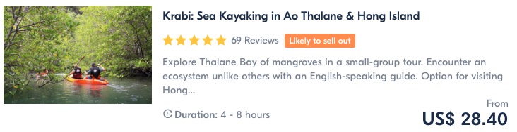 kayaking is one of the best things to do in krabi