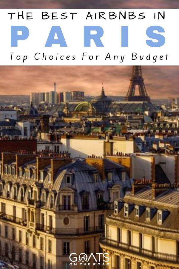 Looking for apartments to rent in Paris, France? Try Airbnb, where you can find beautiful apartments, studios, flats and homes. If you want a romantic terrace, or a chic bedroom, or a luxury Parisians style, there is home for you! Check out our guide of the 10 best Airbnb’s for your next vacation, there is something for every budget. | #paris #france #airbnb #wanderlust view of paris in france with text overlay