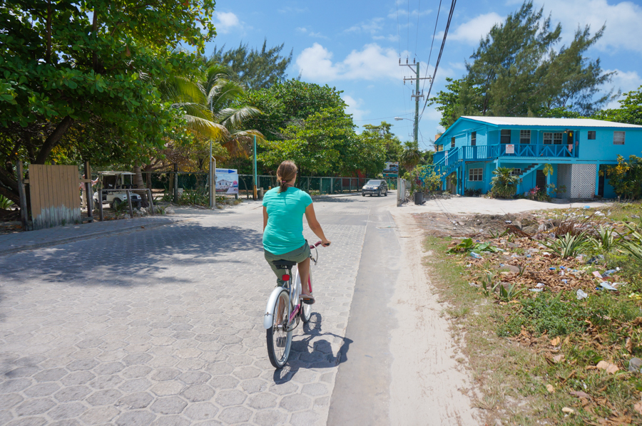 cycling on one of the best beaches in the caribbean ambergris caye belize