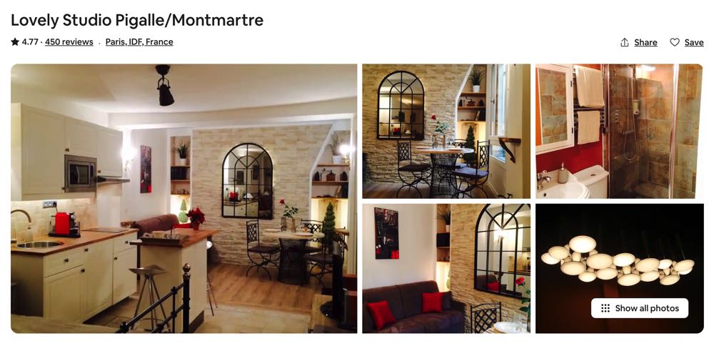 montmartre studio apartment on airbnb