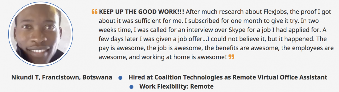 flexjobs review and testimonials