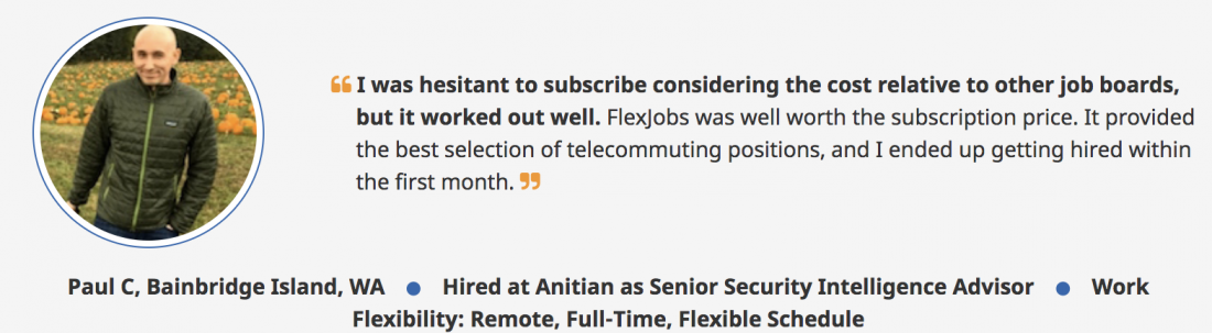 review of flexjobs company with testimonials