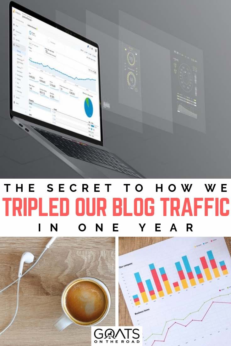 laptop with website traffic with text overlay how to increase your blog traffic