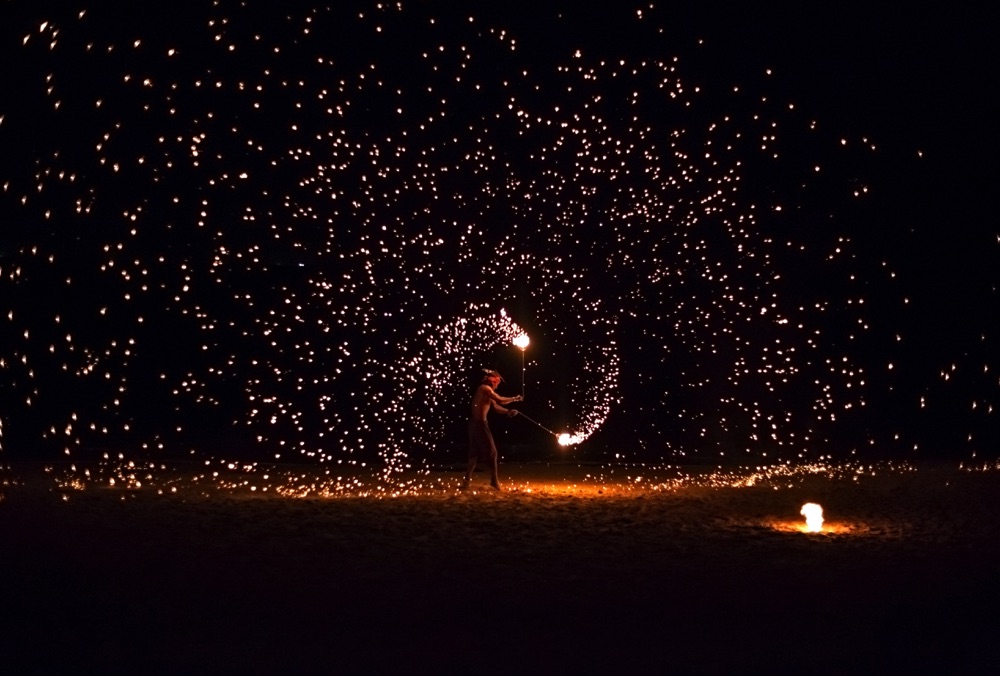 fire twirling in koh lanta thailand