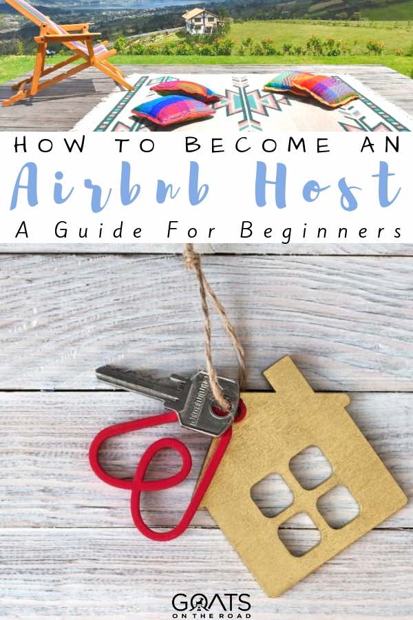 airbnb house key with text overlay how to become an airbnb host