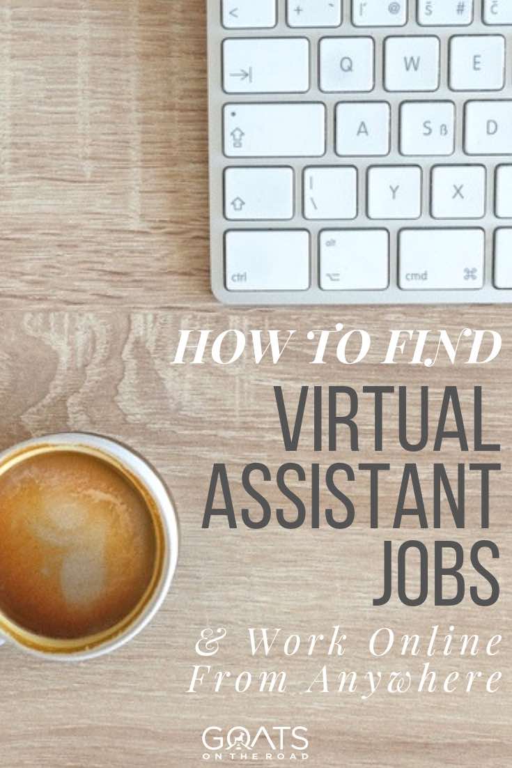 Do you like social media? Or have some experience as an assistant? Virtual assistant jobs offer a flexible lifestyle where you work at home or while you travel abroad. For ideas and tips on how you can get a job as a VA, check out our ultimate guide, and start earning extra money! | #virtualassistant #remotejob #onlinejobs keyboard and coffee with text overlay how to find virtual assistant jobs