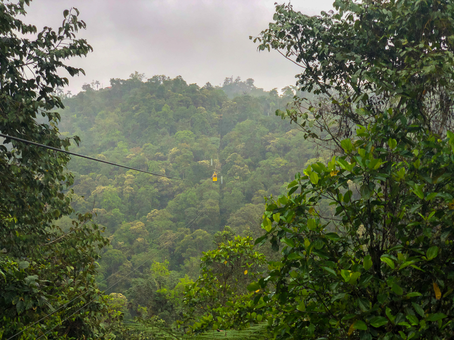 riding the tarabita cable car in mindo ecuador