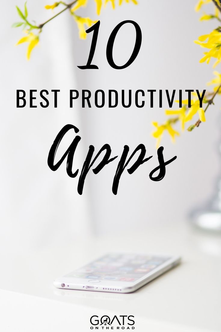 iphone with text overlay 10 best productivity apps