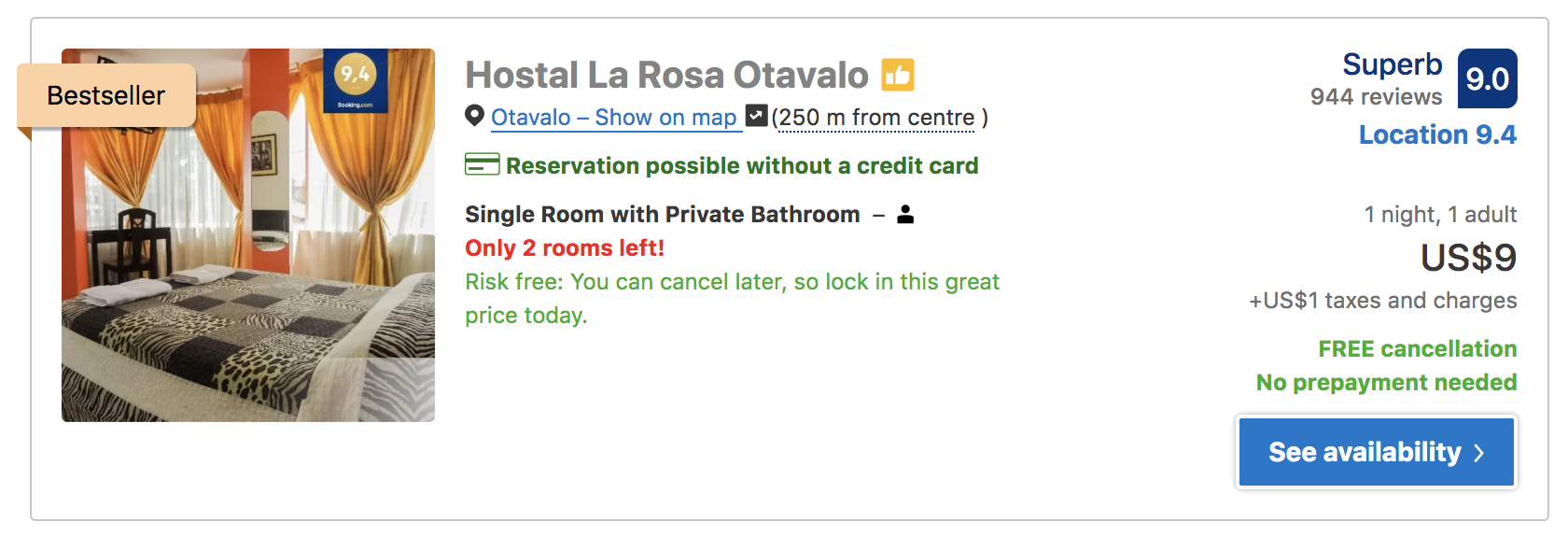 where to stay in otavalo hostal la rosa