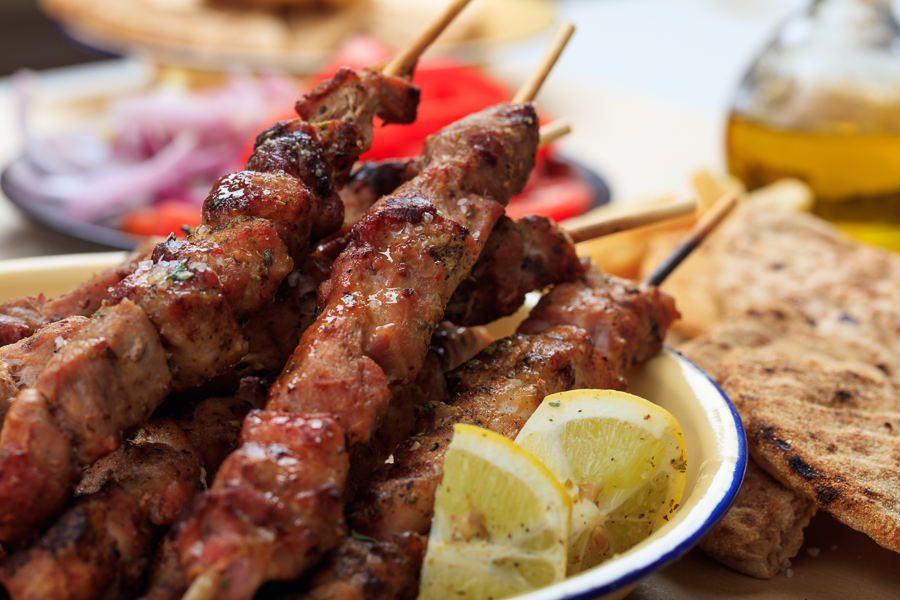 pork souvlaki rhodes greece food