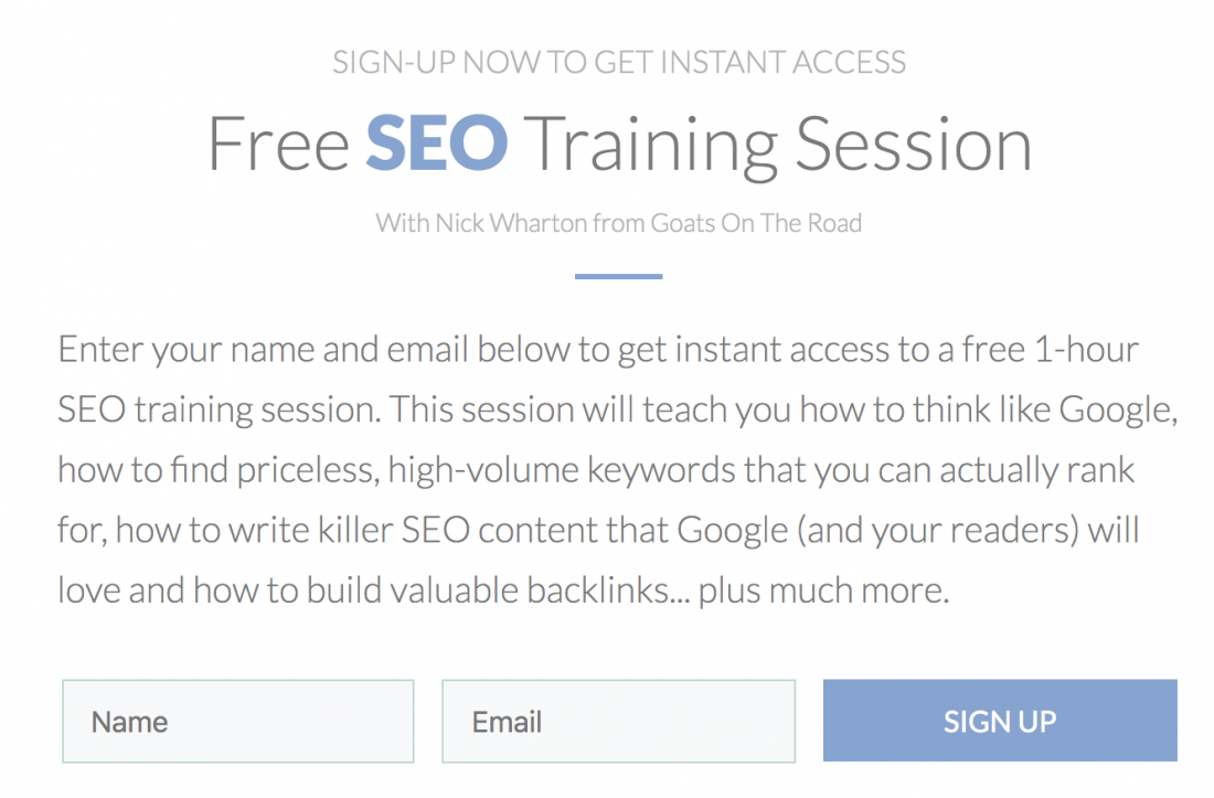 free seo training