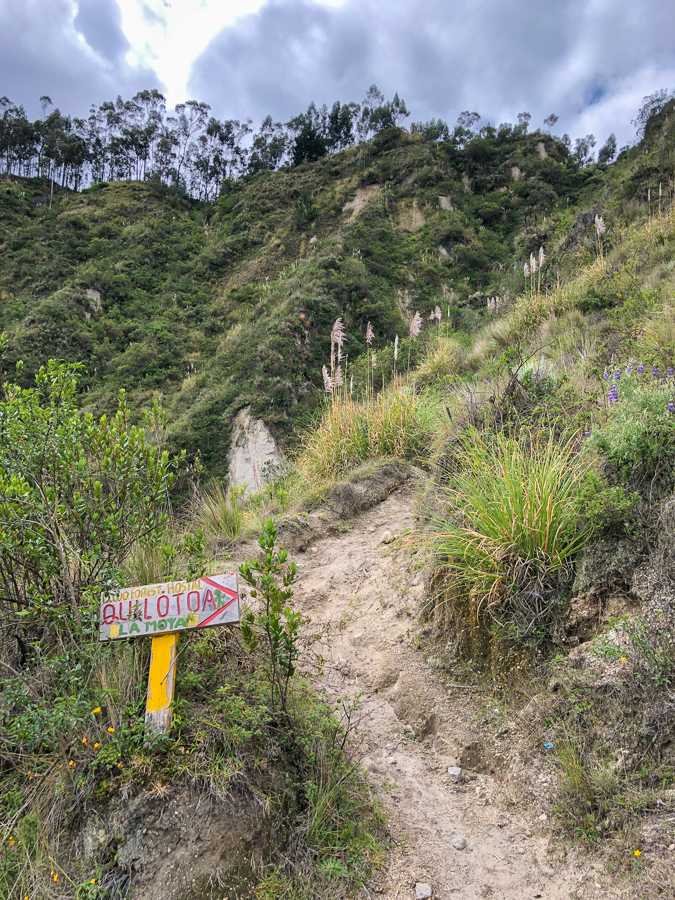 sign for quilotoa