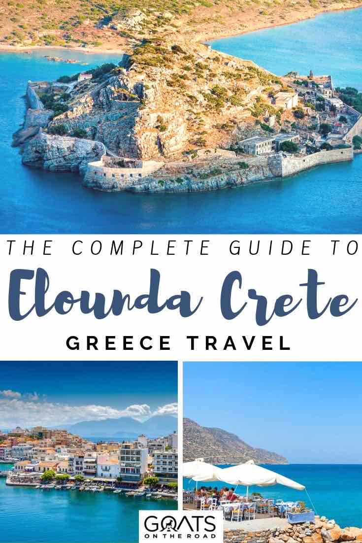Planning to travel to Greece for one of your next vacations? Be sure to put Elounda, Crete on your itinerary! Filled with pretty streets to explore, beautiful beaches, fabulous restaurants and more, there’s so many things to do in this town in the Greek islands. We’ve got the ultimate guide to help you plan your trip! | #europe #visitgreece #greekislands island Mediterranean town with text overlay the complete guide to elounda crete
