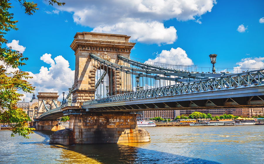 chain bridge in budapest travel on a budget
