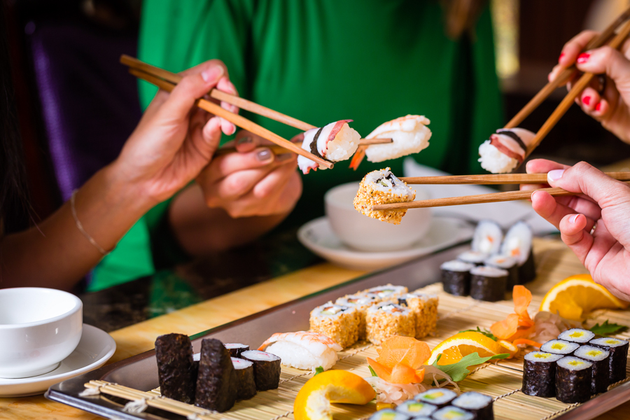 sushi in japan on a working holiday