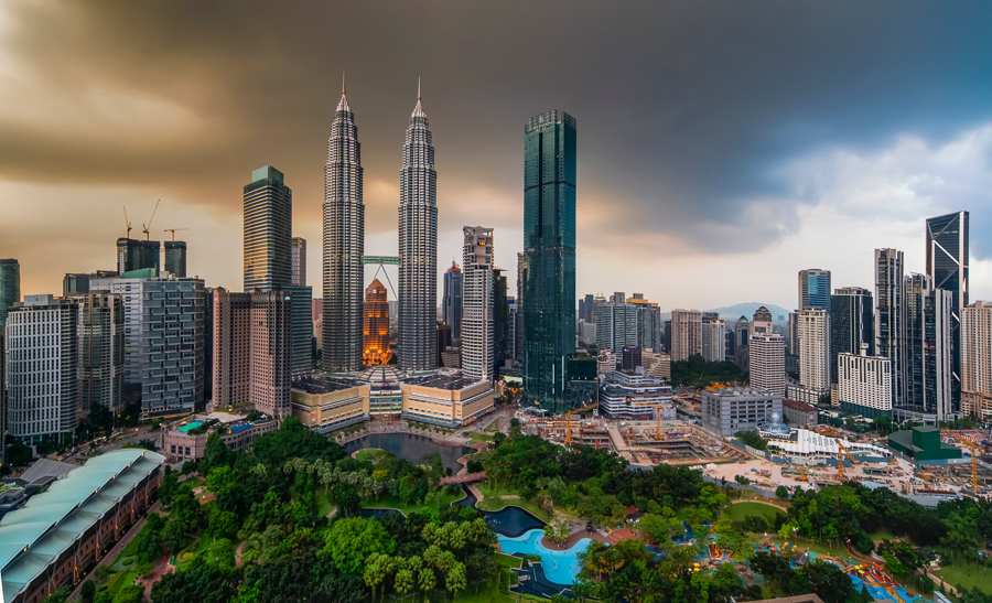 Kuala Lumpur skyline in Malaysia, one of the cheapest places to live