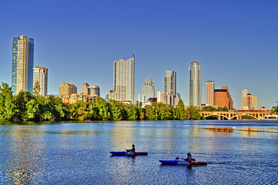 kayaking on lady bird lake in austin