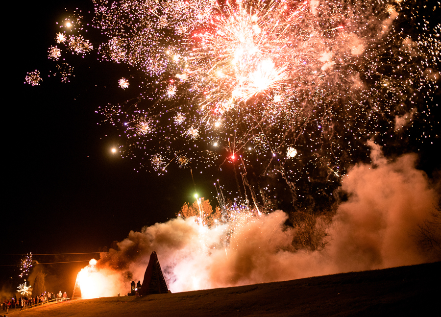 Fireworks during a New Orleans festival