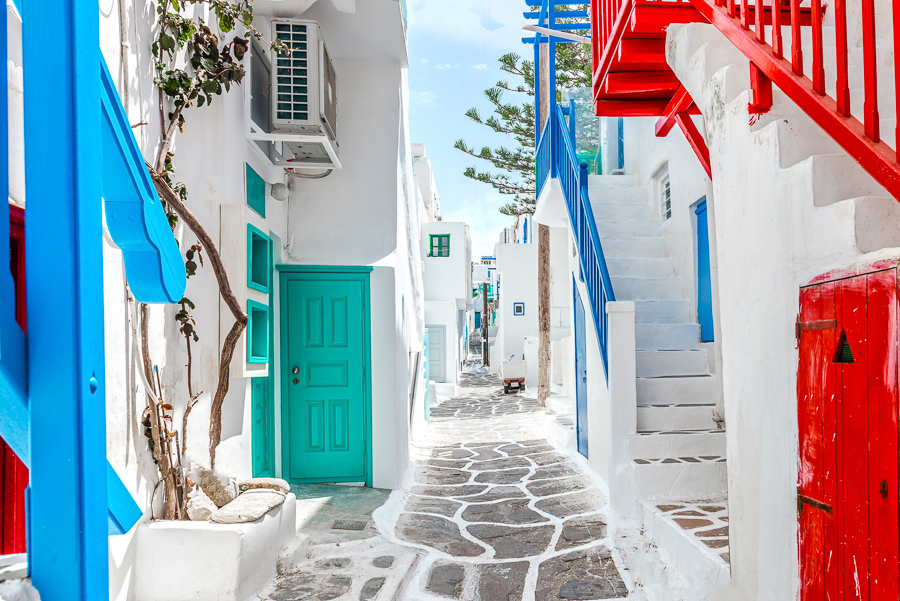 walking streets in mykonos greece