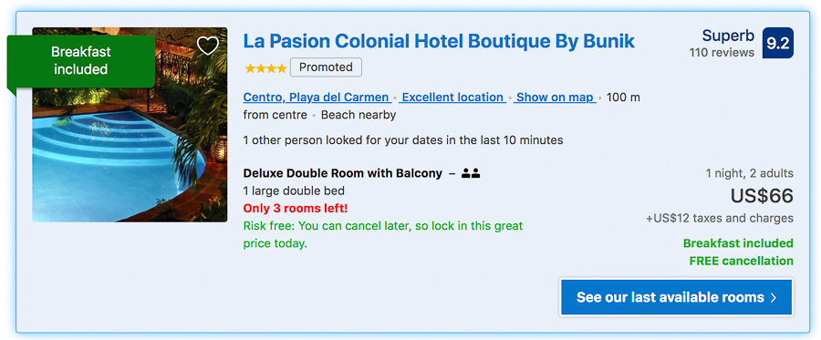 where to stay in playa del carmen la pasion