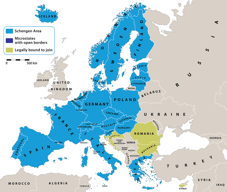 Schengen Map 2025