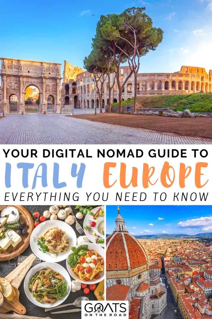 Italy with text overlay your digital nomad guide