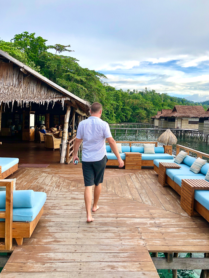 Walking around in the early evening papua paradise