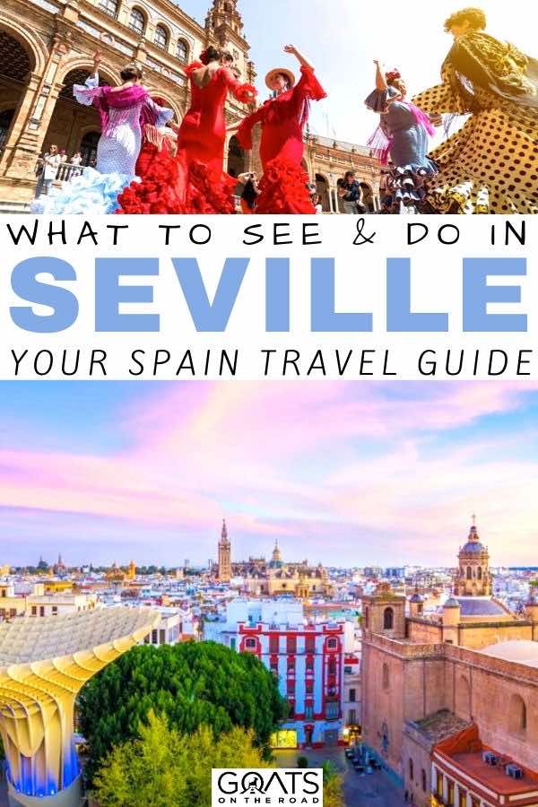 Are you travelling to Spain? Seville is one of the most beautiful places to visit, with amazing streets to wander, delicious tapas to eat, rooftop bars and more. Check out our tips of the 10 best things to do in this European destination. | #spaintravel #prettycities #travelguide seville sunset with text overlay what to see and do