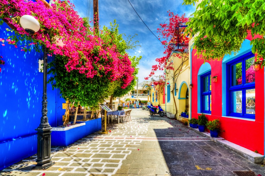 Greece Weather Colorful Buildings Summer