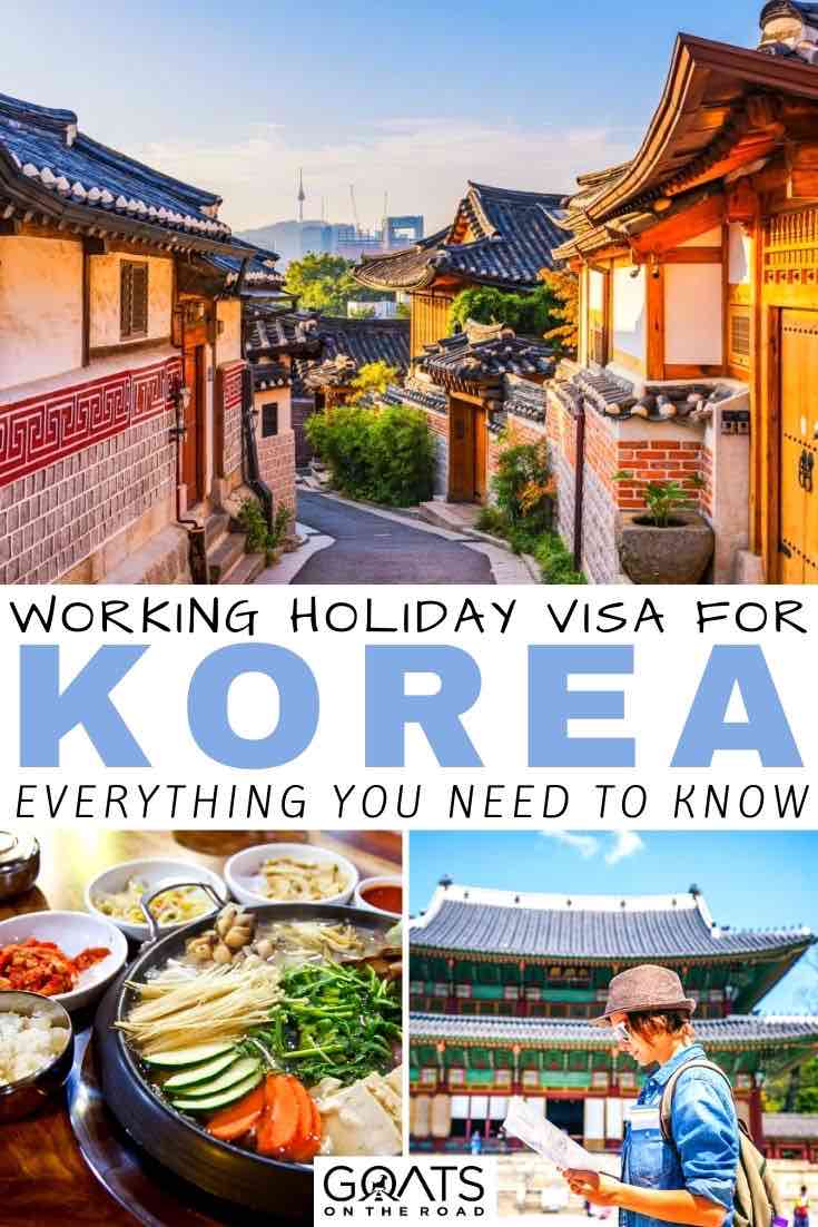 Korea streets with text overlay working holiday visa for korea