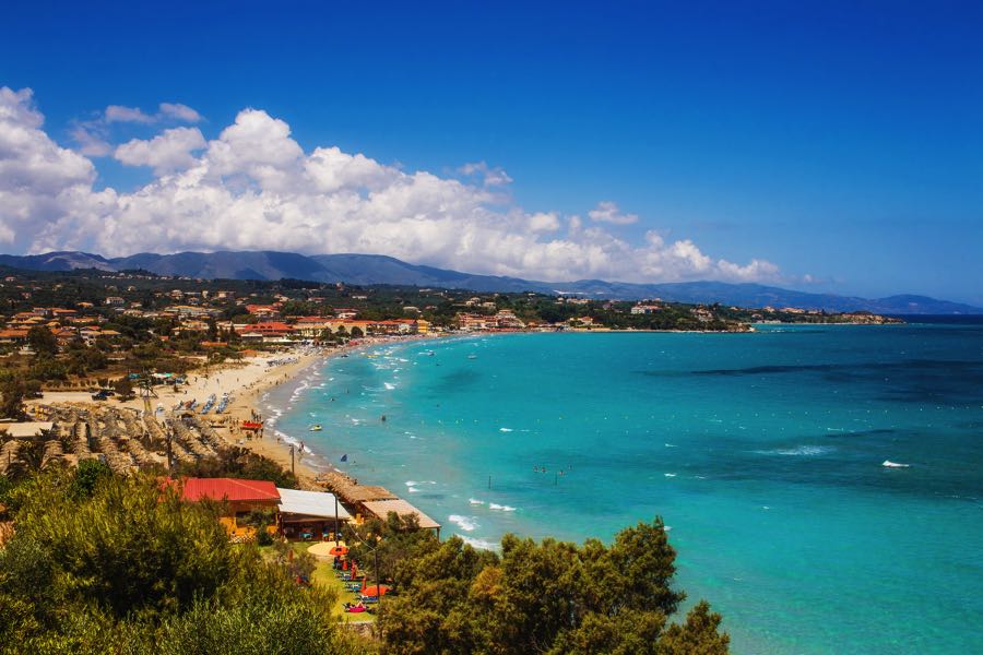 Aerial View Tsilivi Beach Zakynthos