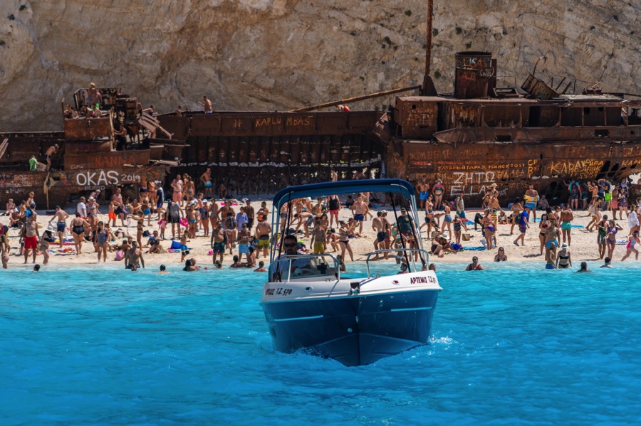 Boat To Navagio Beach Shipwreck Cove