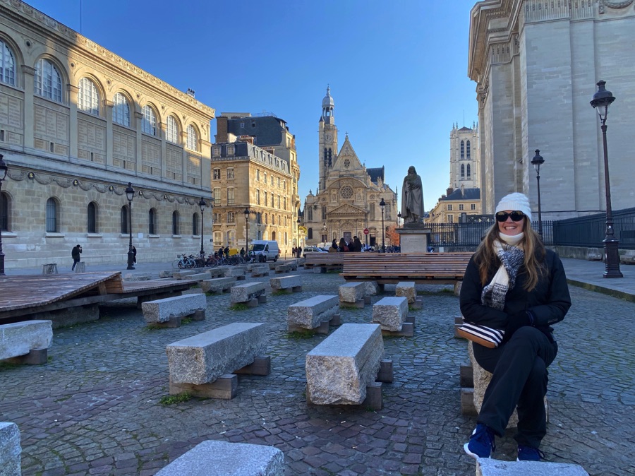 Dariece Sitting Near the Pantheon in Paris France