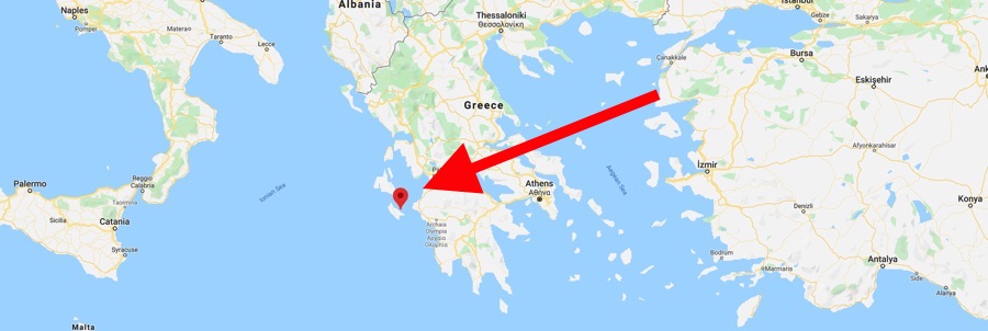 Map of where is Zakynthos Greece