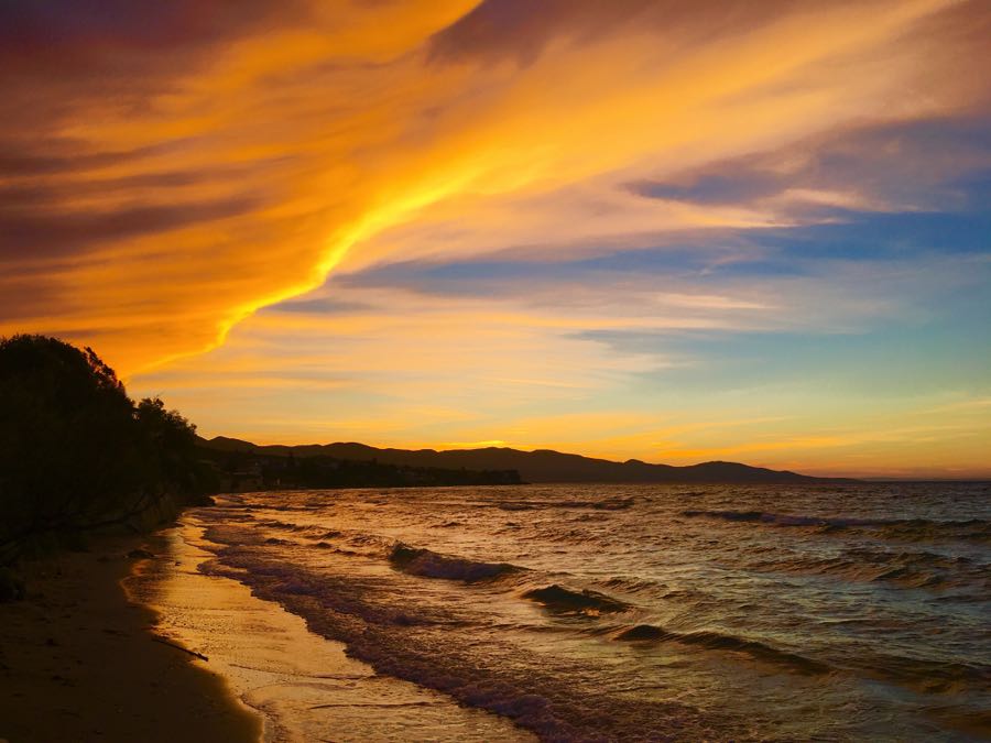 Psarou Beach Sunset